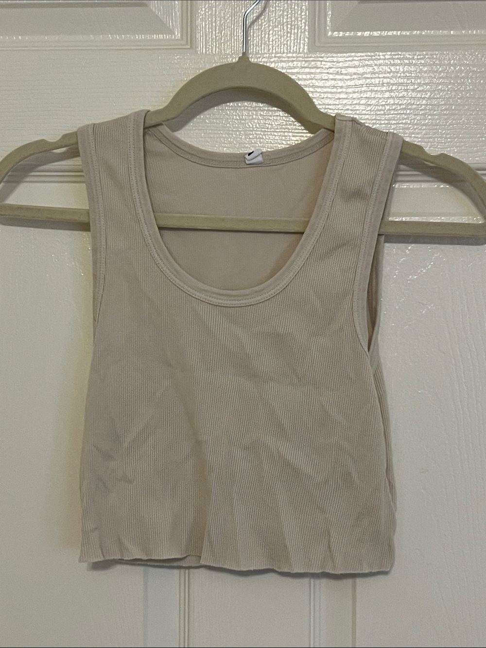 Elwood Women's Ribbed Scoop Neck Tank Top in Cream - Picture 1 of 3